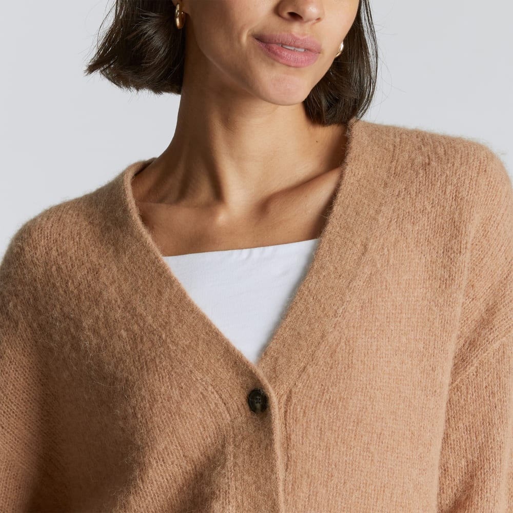 womens-alpaca-v-neck-cropped-cardigan-warm-taupe | alt