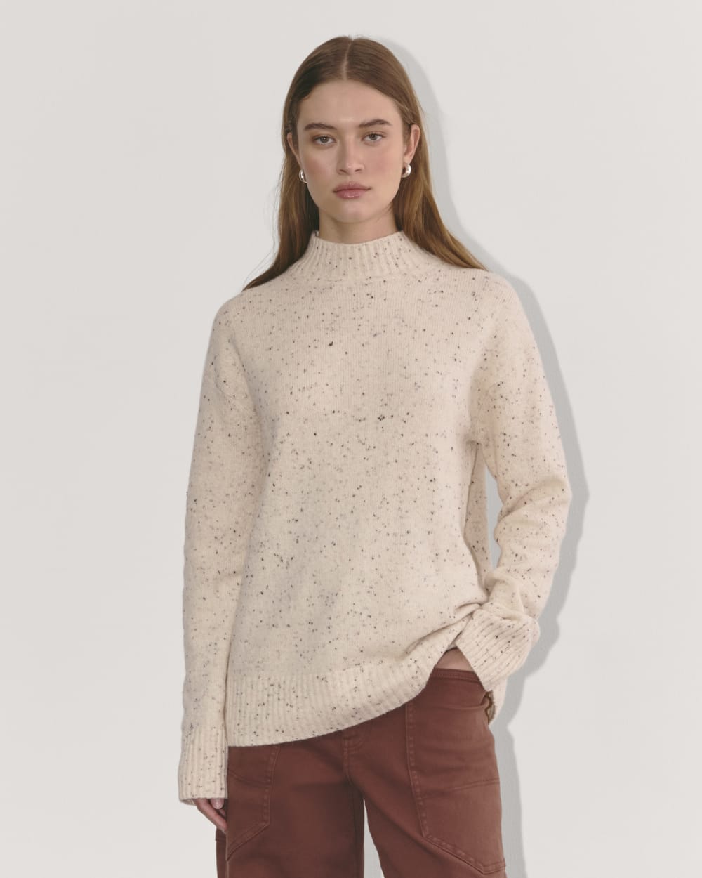 The Mockneck Sweater in Plush Cotton Cream Confetti – Everlane