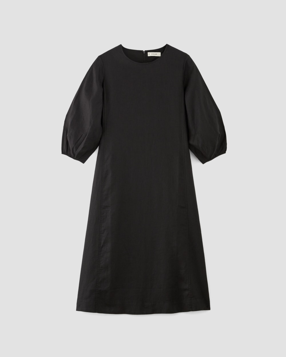 womens-linen-a-line-midi-dress-black | alt