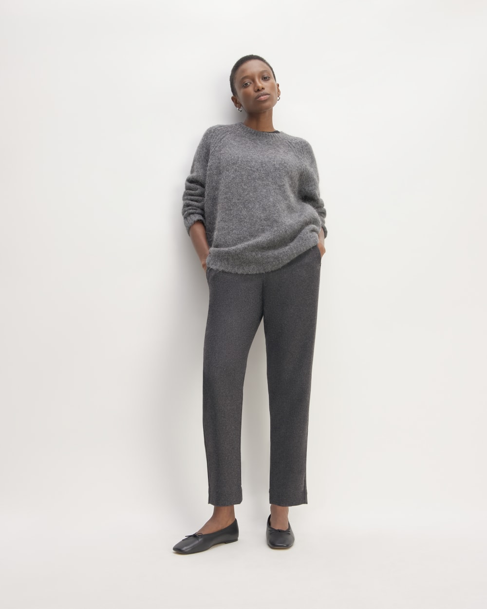 The Wool Flannel Pull-On Pant | Heather Charcoal – Everlane