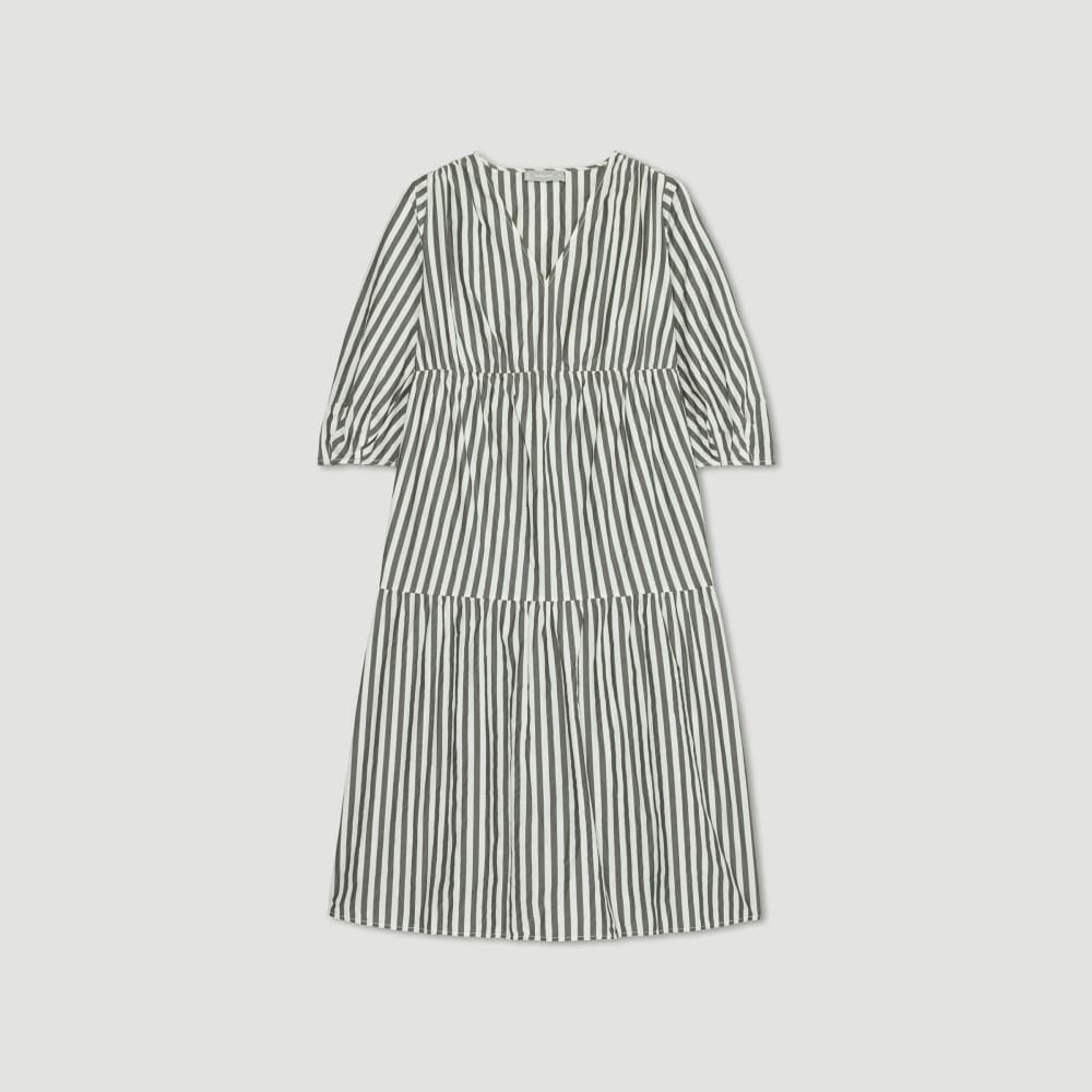 womens-poplin-tiered-dress-bone-black | alt