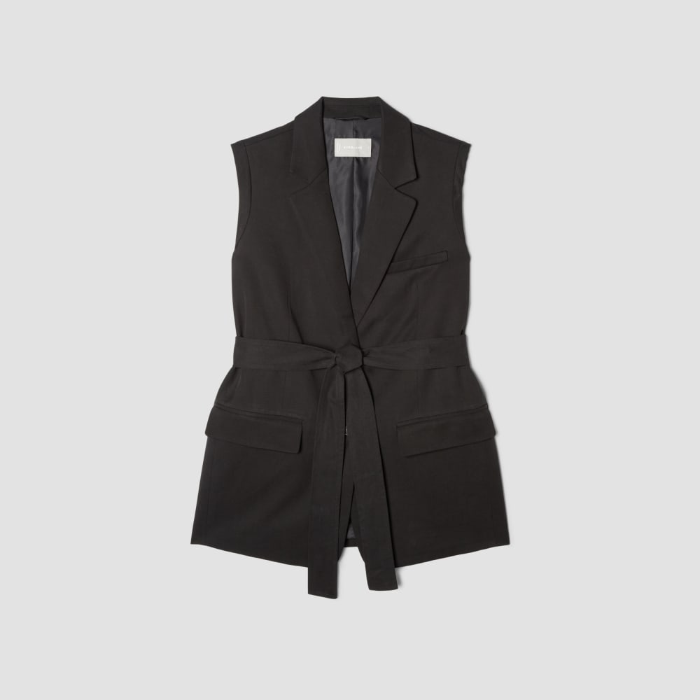 womens-tencel-sleeveless-blazer-black | alt