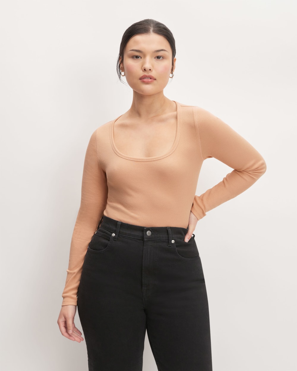 womens-pima-micro-rib-long-sleeve-tee-blush-pink | primary