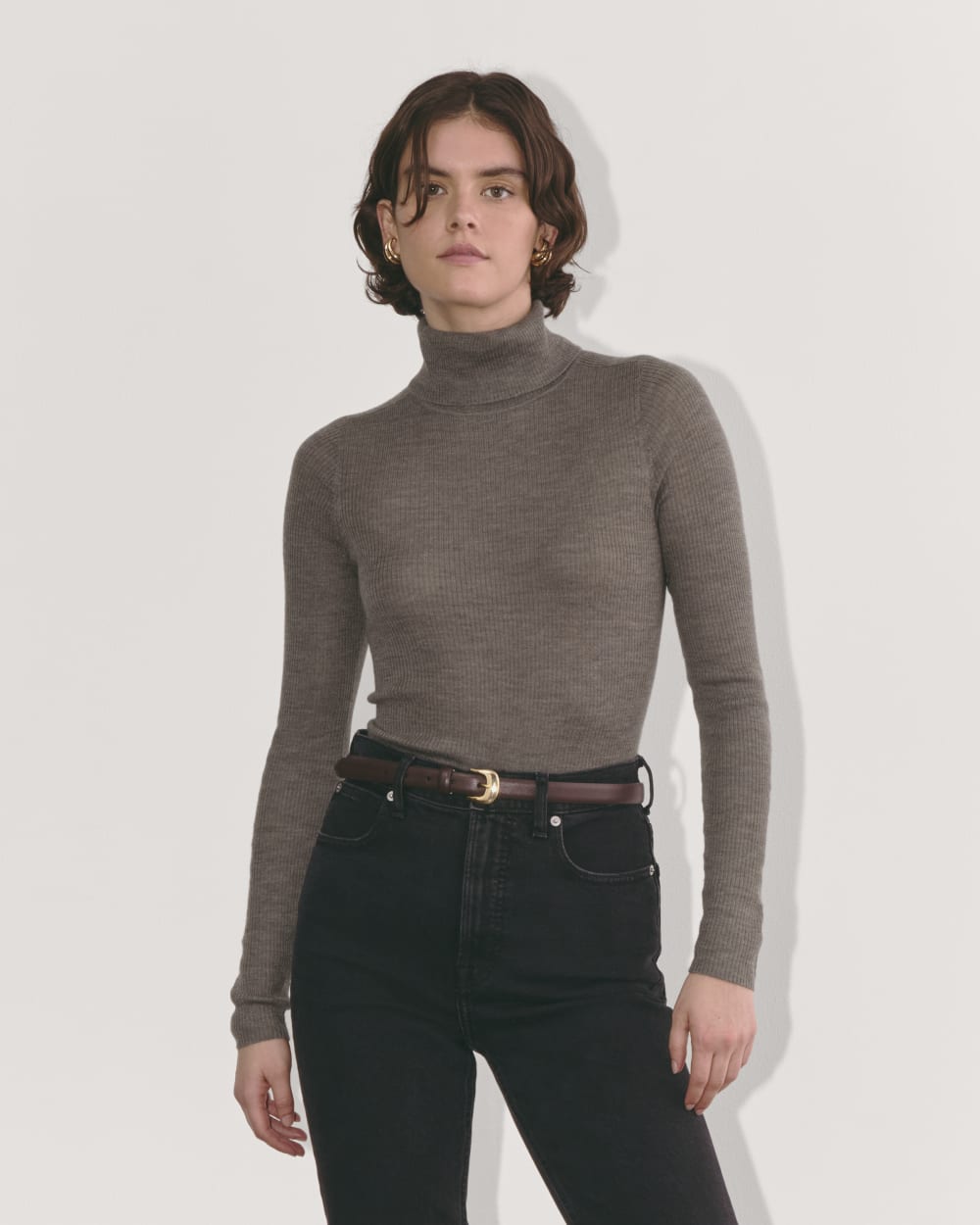The Turtleneck in Ultrasoft Merino | Heather Cocoa – Everlane