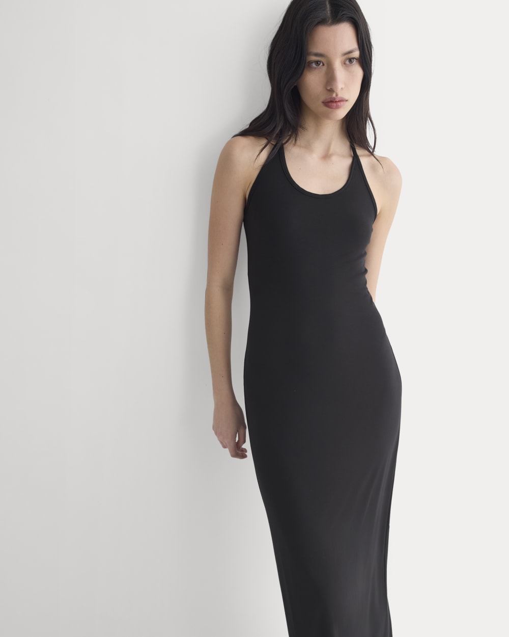 womens-racerback-maxi-knit-dress-black