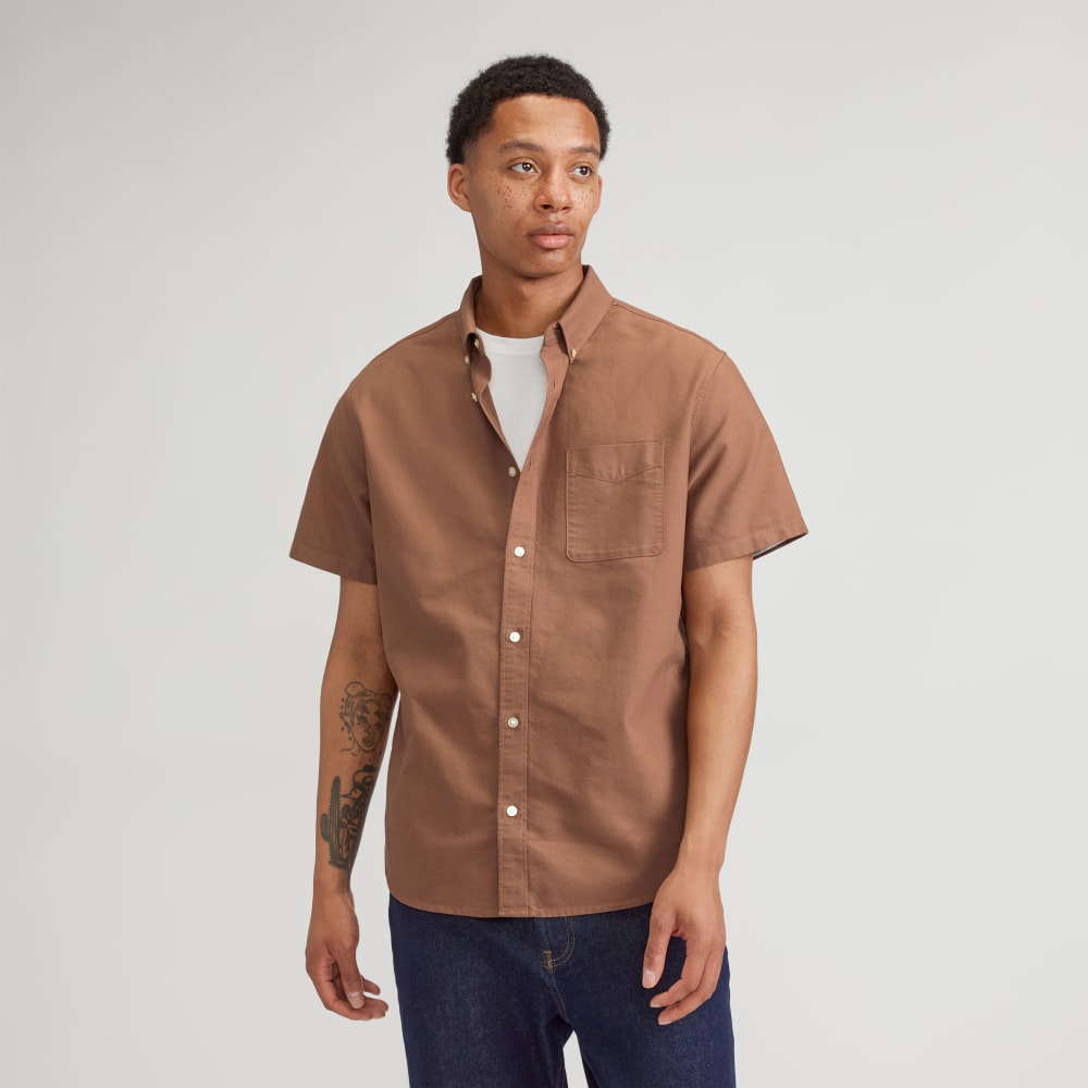 The Organic Short Sleeve Oxford Shirt | Carob Brown Everlane The Organic Short Sleeve Oxford Shirt | Carob Brown Everlane