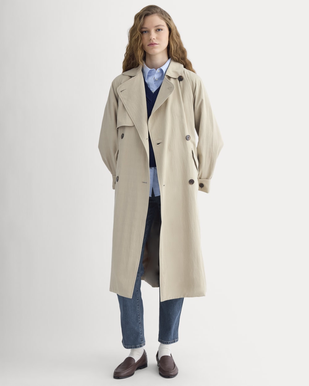 womens-drapey-twill-trench-coat-khaki | primary
