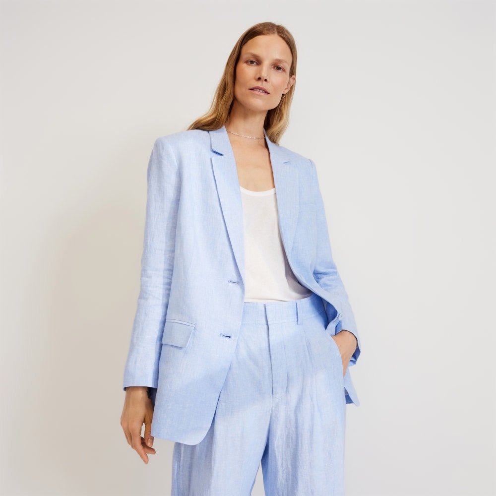 womens-linen-oversized-blazer-light-blue | primary