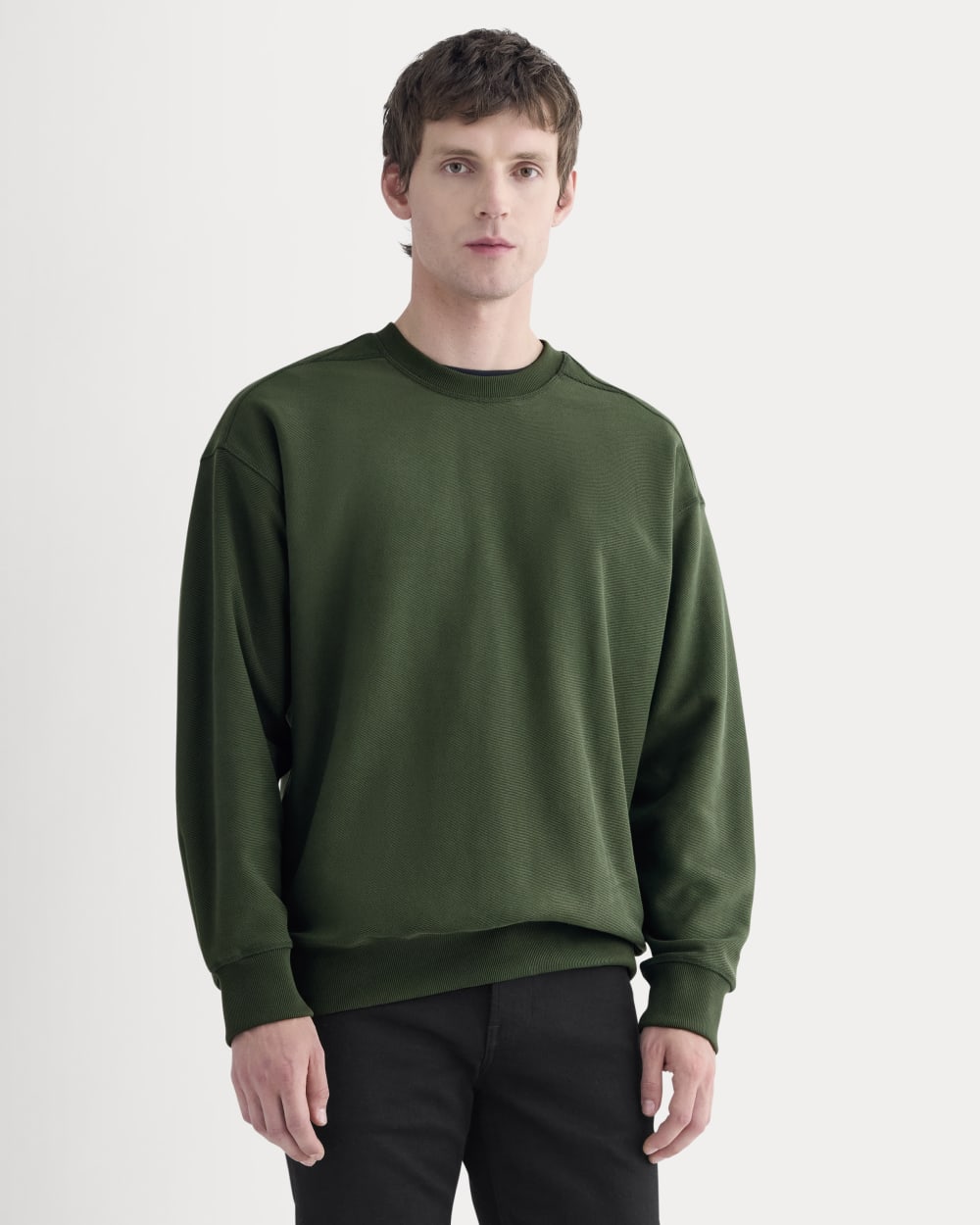 mens-twill-terry-jacquard-crew-dark-forest | primary