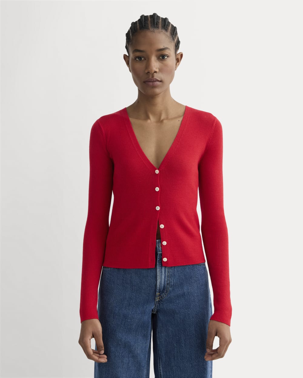 The Cardigan in Ultrasoft Merino Classic Red – Everlane