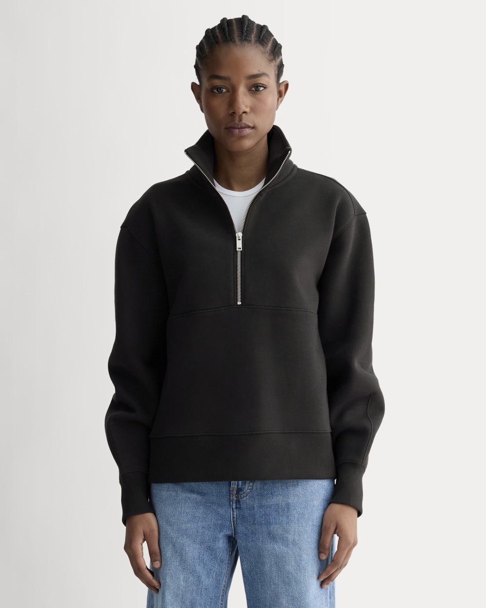 Luxe Fleece Half-Zip Sweatshirt | Black – Everlane