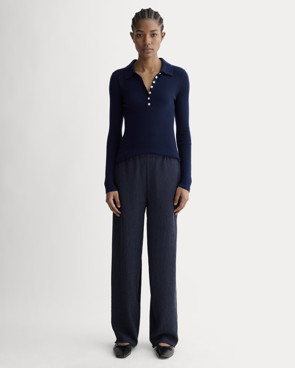 The Crinkle Pant | Navy – Everlane