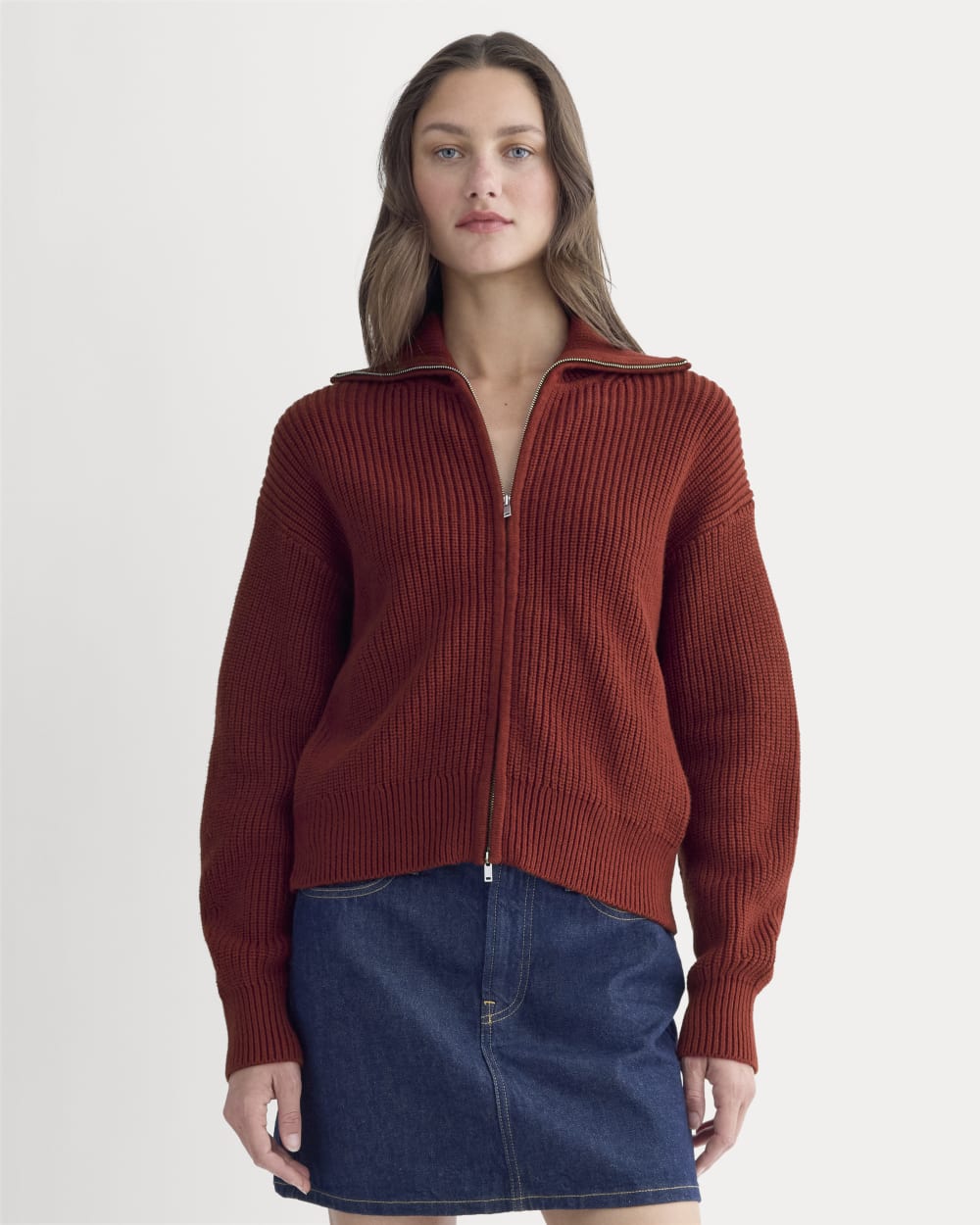 The Full-Zip Sweater in Everyday Cotton | Merlot – Everlane