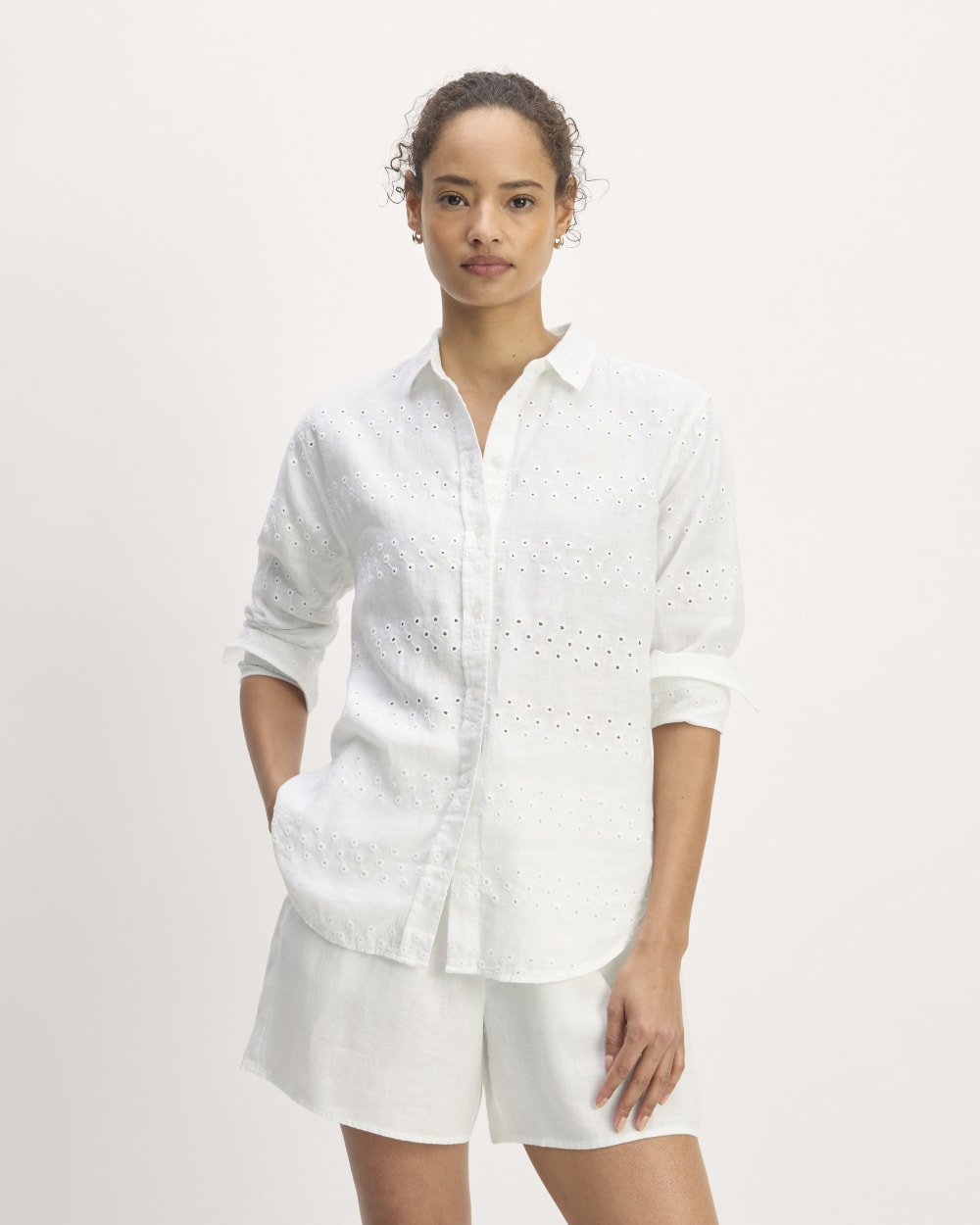 womens-linen-eyelet-relaxed-shirt-white-eyelet | primary