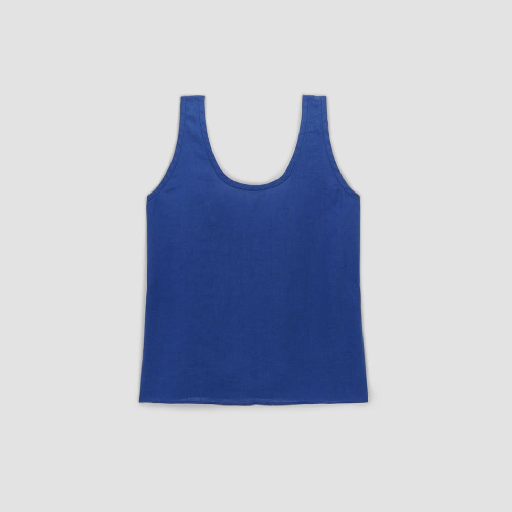 womens-linen-scoop-neck-tank-mazarine-blue | alt