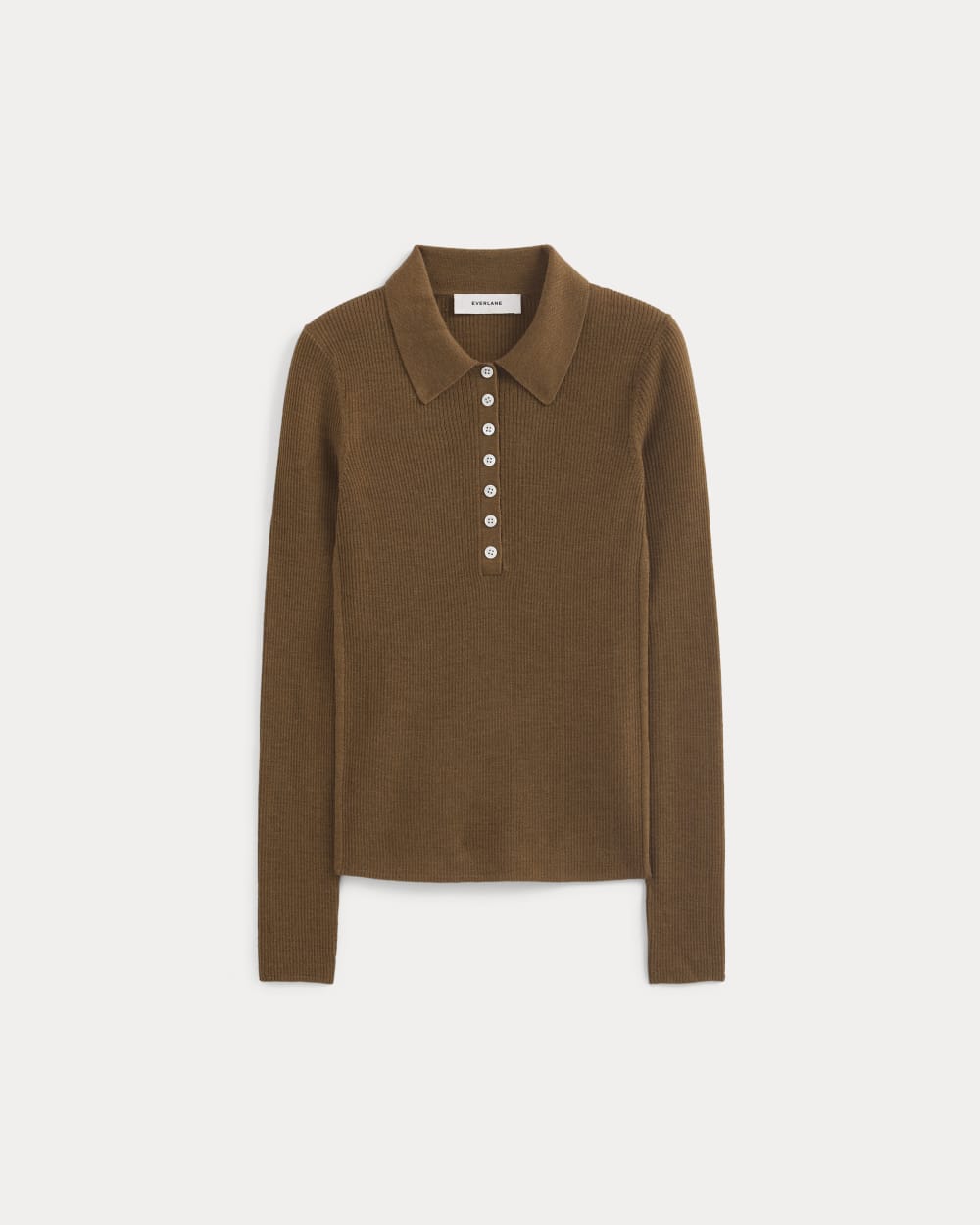 womens-ultrafine-merino-ribbed-polo-heather-toffee | alt