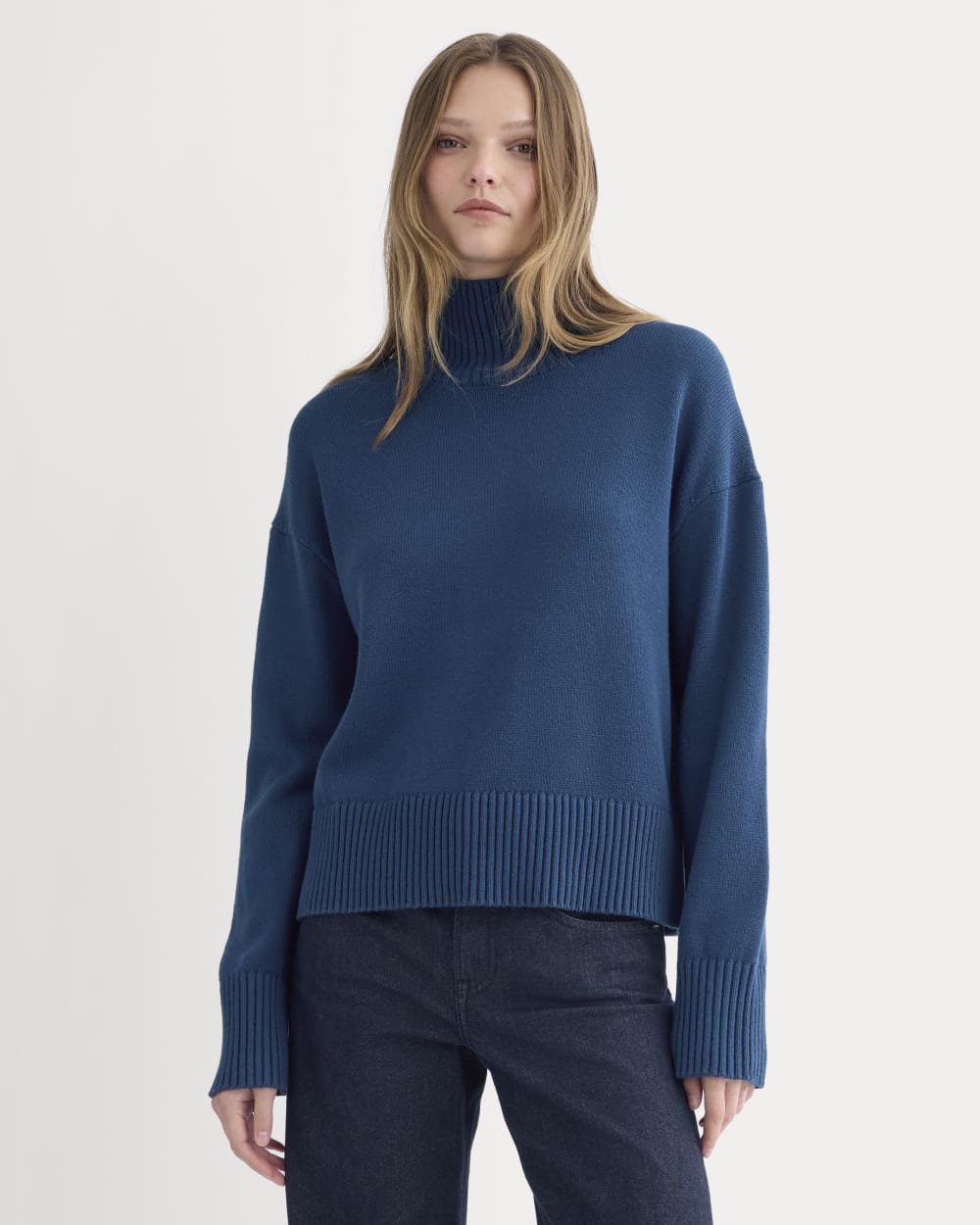 womens-cotton-boxy-turtleneck-deep-lazuli-blue | primary