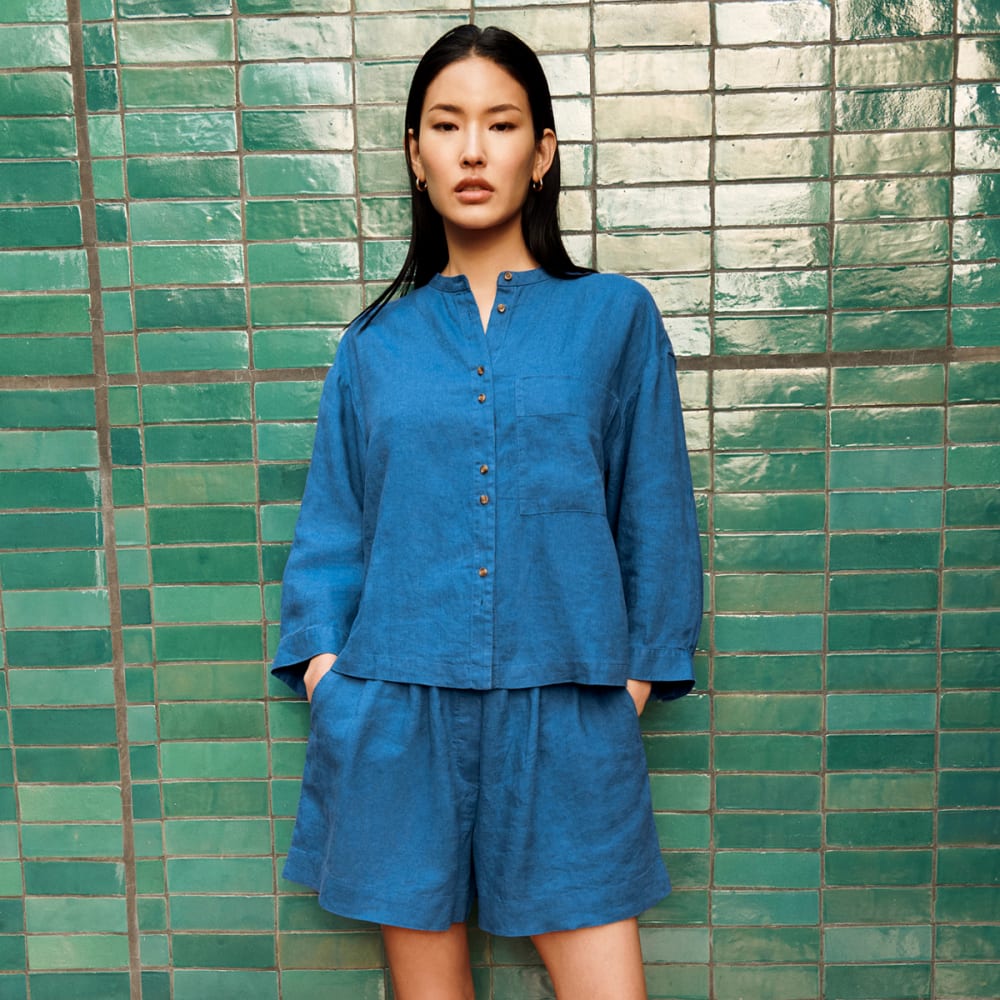 womens-linen-billow-blouse-deep-blue