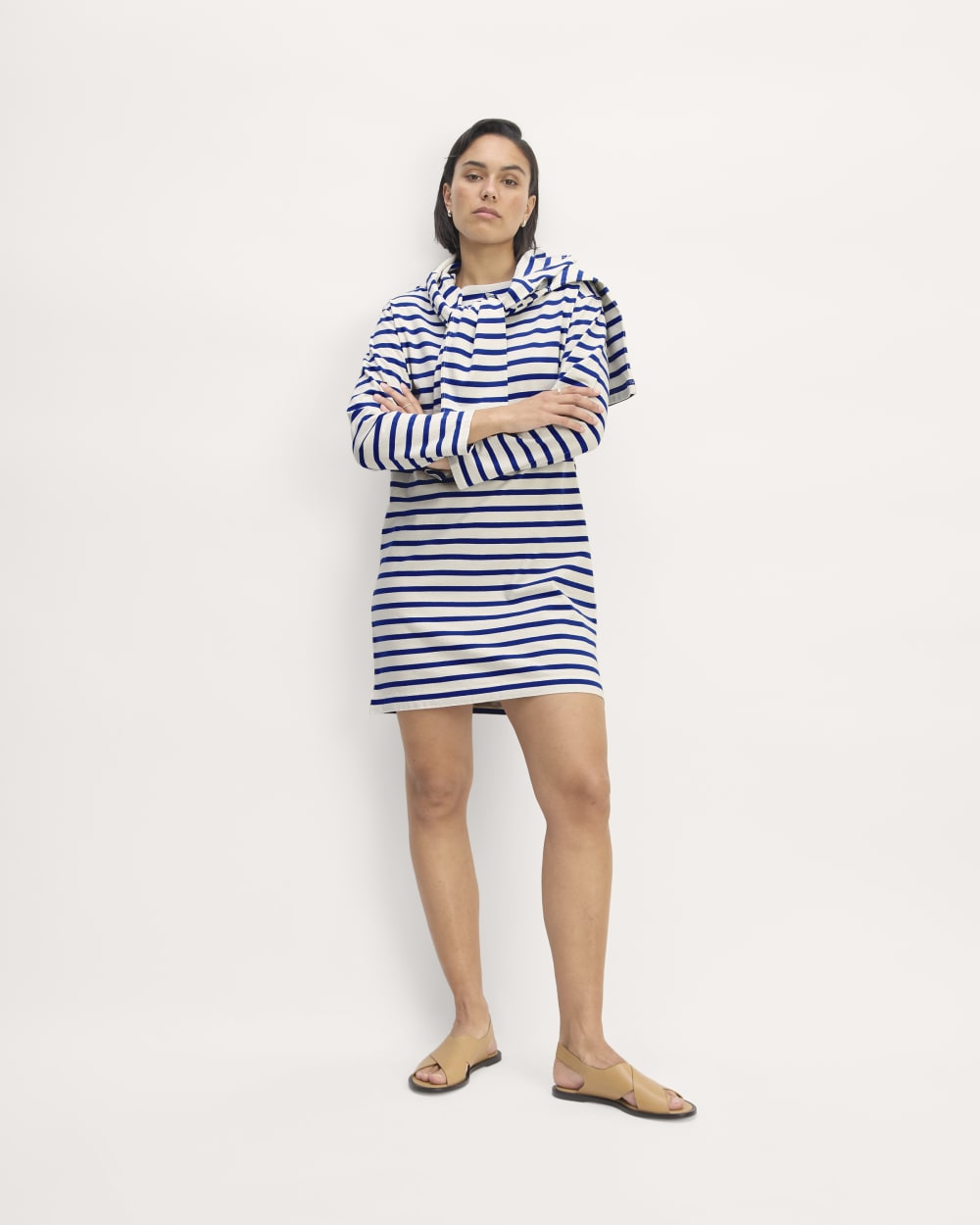 white christmas dresses Blue and White Striped Seersucker Cotton Dress for Women India – The Classy  Clothing main image 1