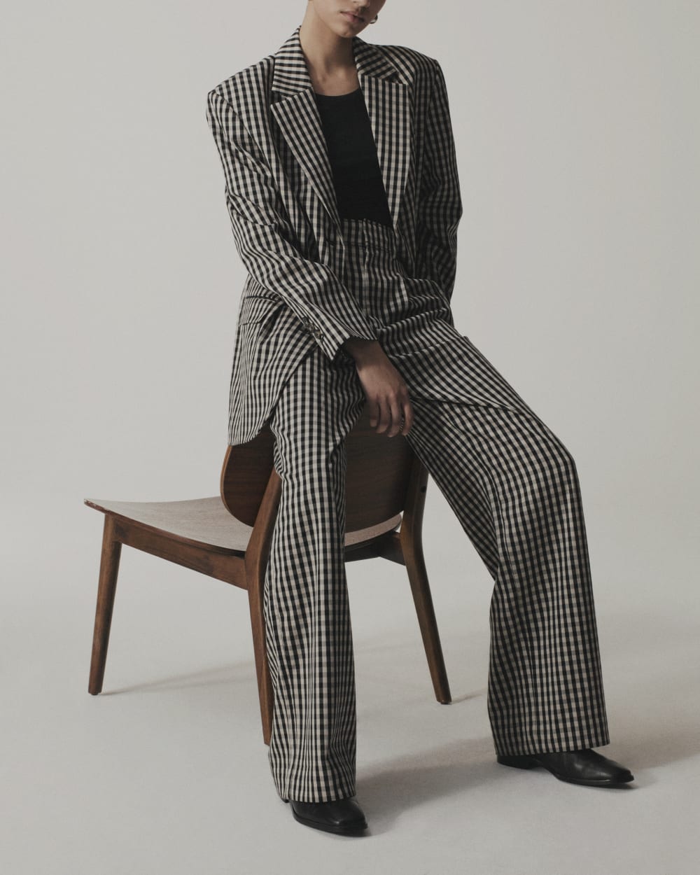 womens-way-high-drape-pant-black-gingham | alt