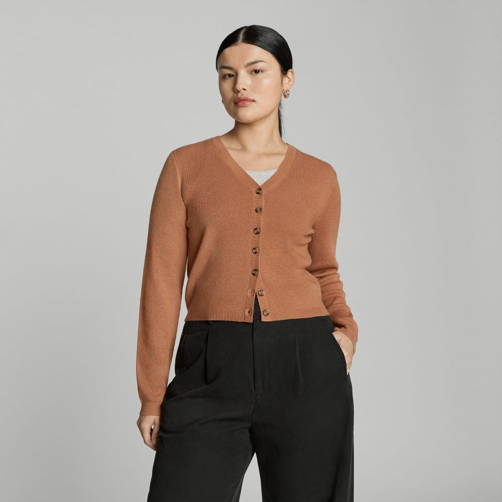 womens-luxe-merino-cardigan-tawny-brown | primary