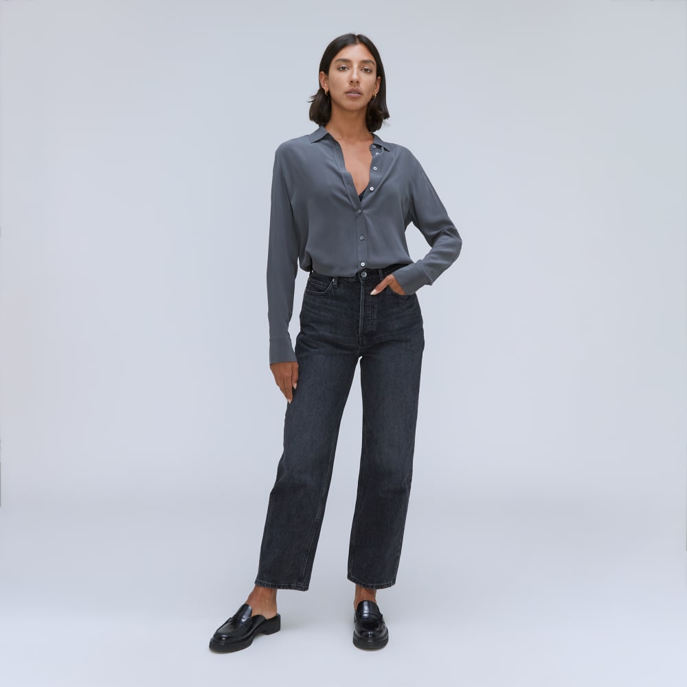 The Rigid Way-High® Jean Worn-In Black Inseam – Everlane