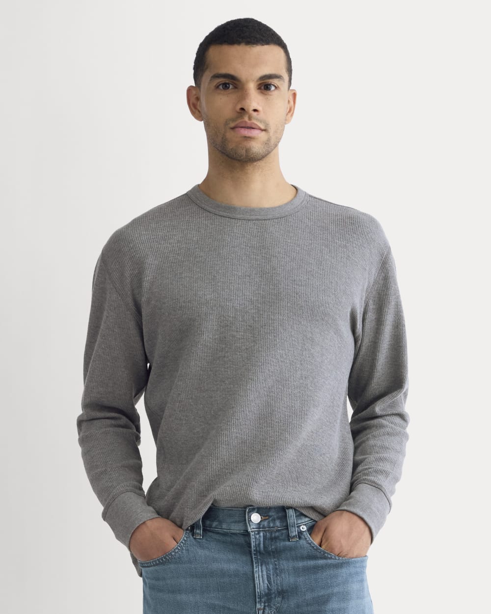 Thermal Crew in Cozy Waffle | Heathered Charcoal – Everlane