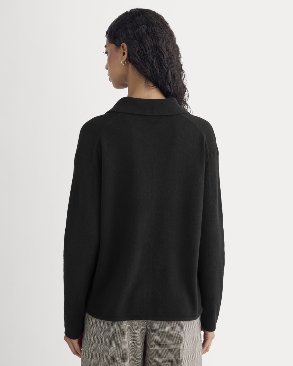 womens-cashmere-button-up-shirt-black