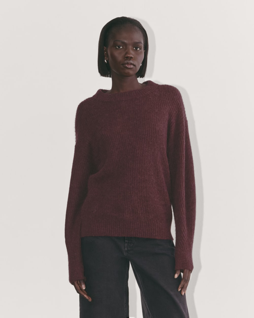 womens-alpaca-ribbed-cocoon-crew-burgundy | primary