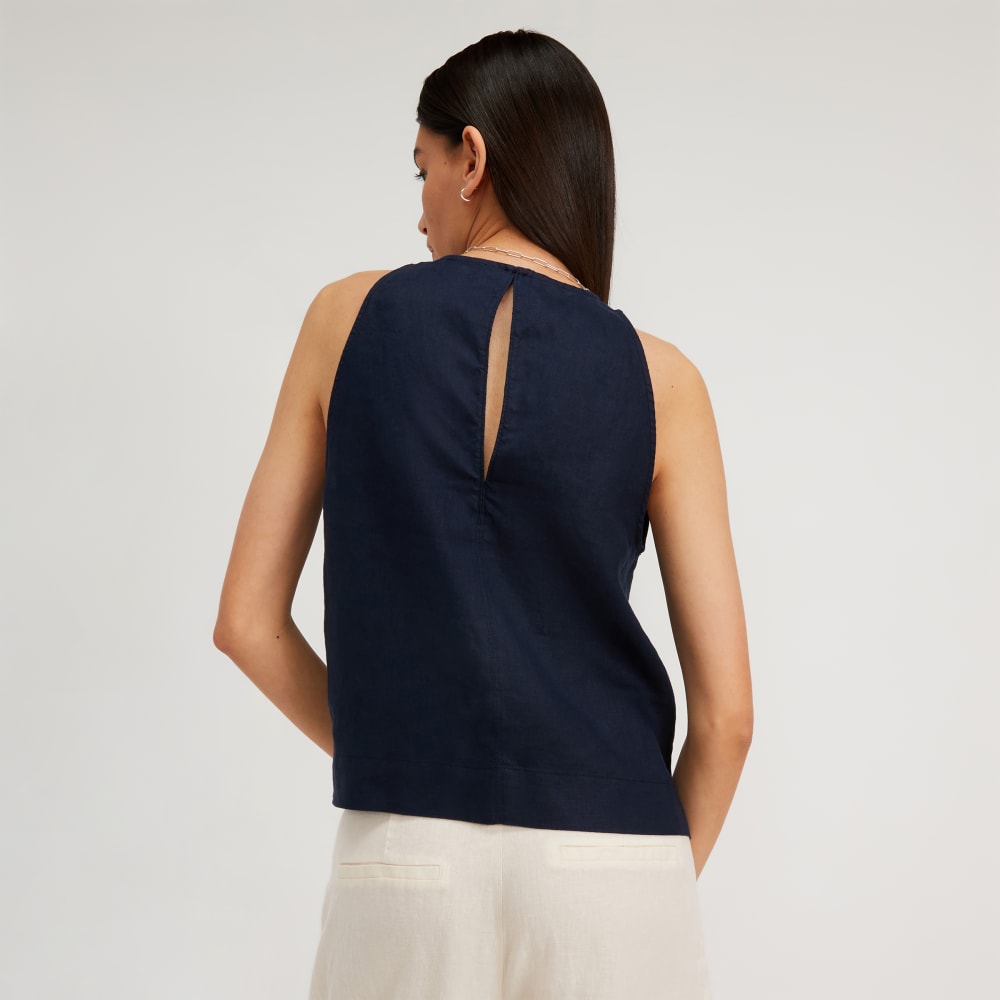 womens-linen-high-neck-tank-navy
