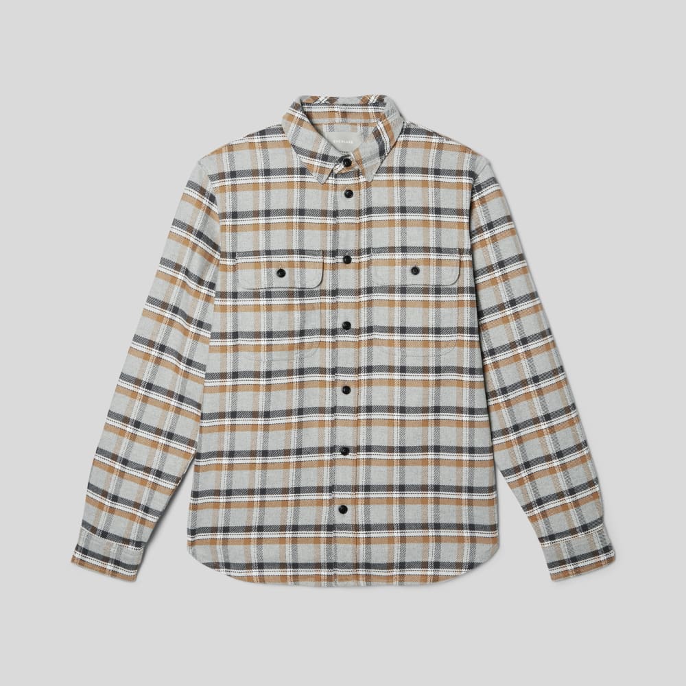mens-heavyweight-overshirt-brown-grey-triple-plaid | alt