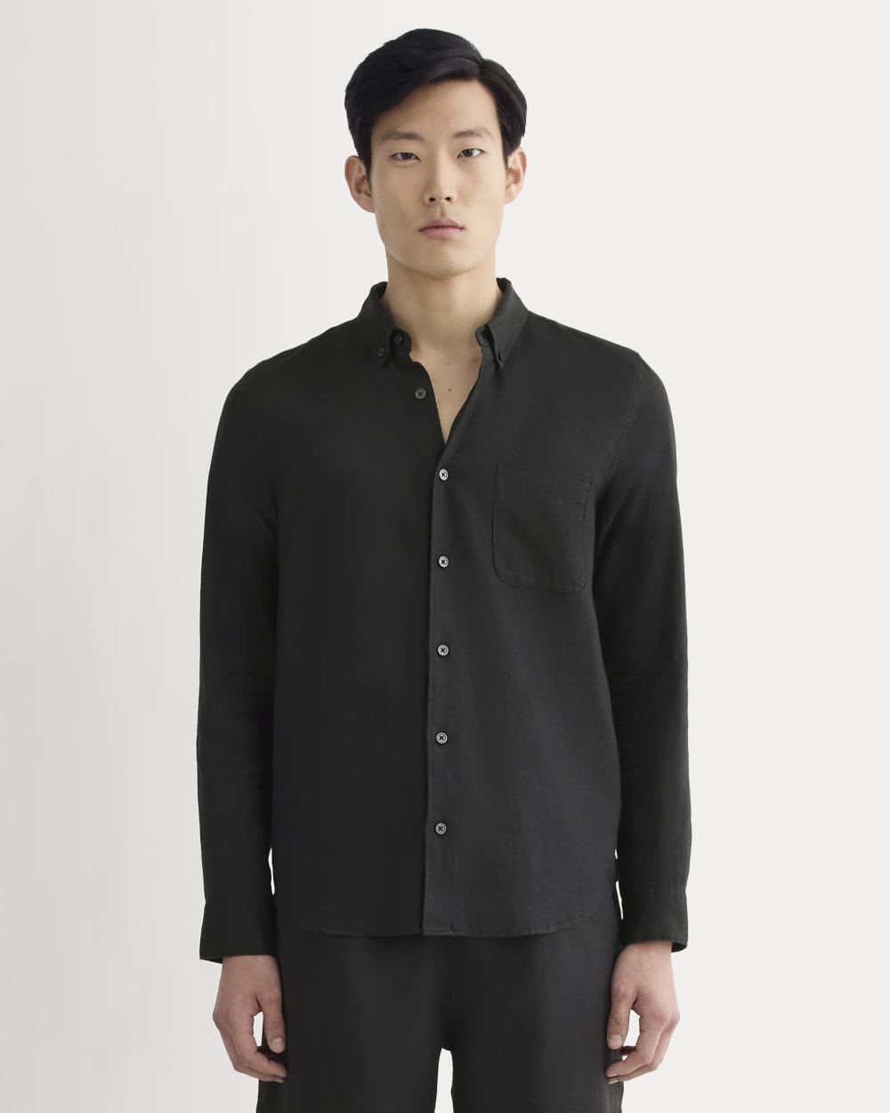 Everlane Men's Classic Shirt in Linen in Black, Size 2XL Everlane Men's Classic Shirt in Linen in Black, Size 2XL