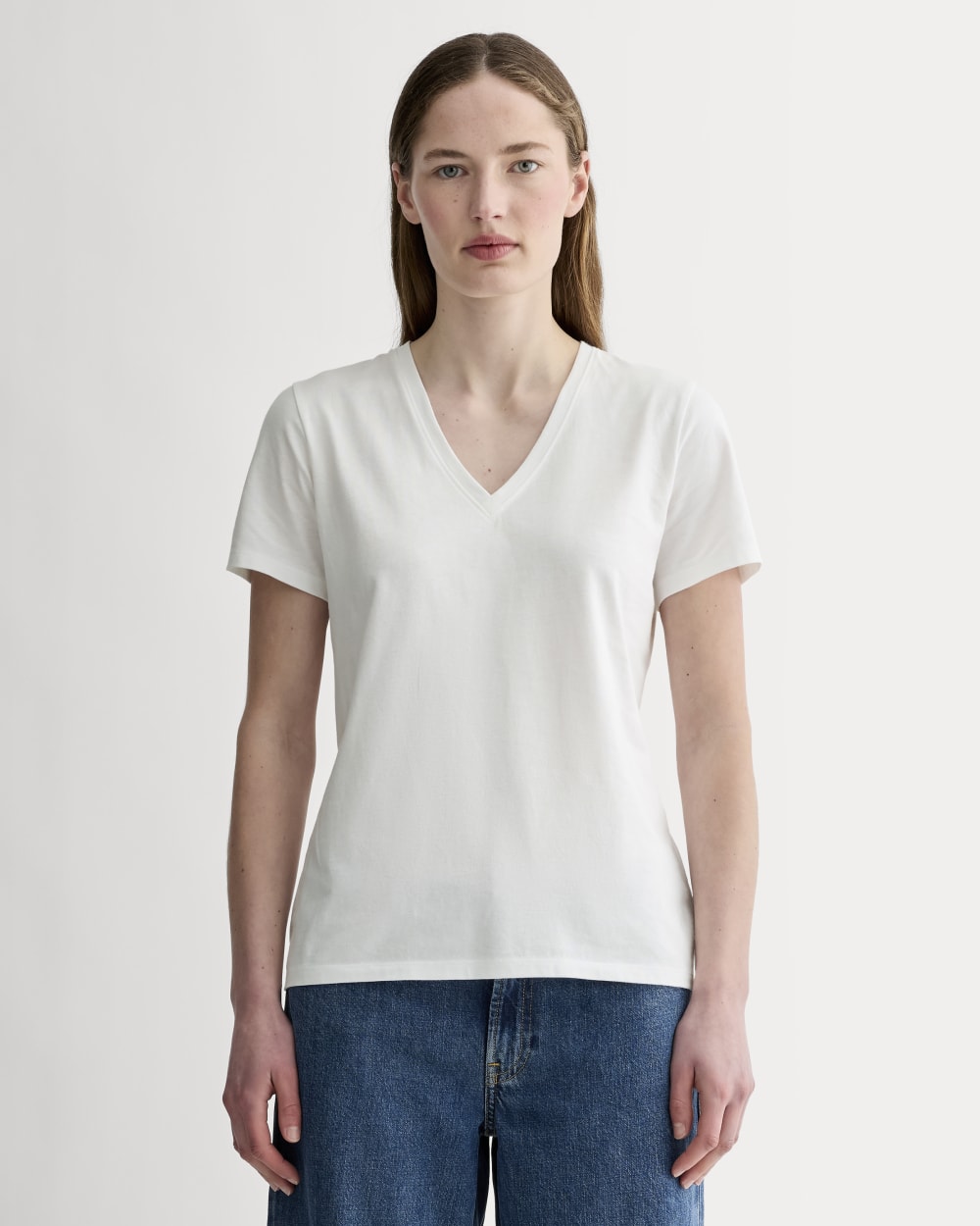 womens-organic-cotton-slim-v-neck-tee-white | primary
