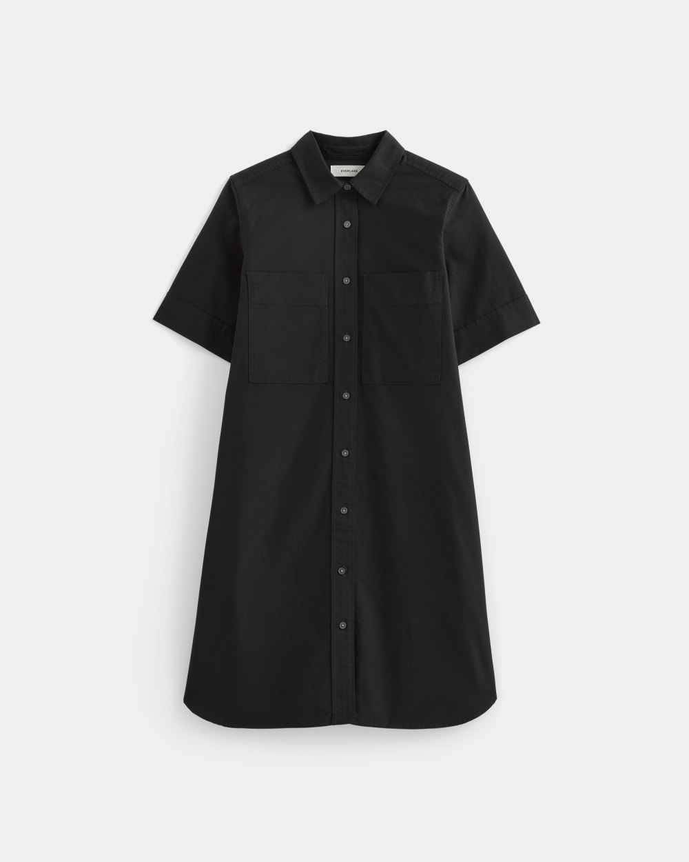 womens-oxford-short-sleeve-shirt-dress-black | alt