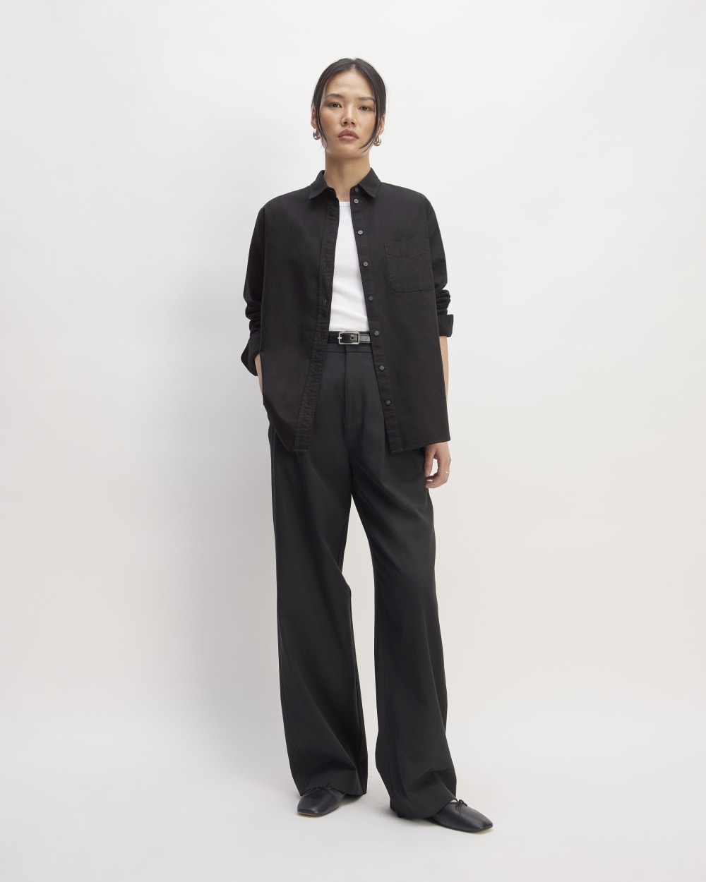 womens-relaxed-oxford-shirt-black