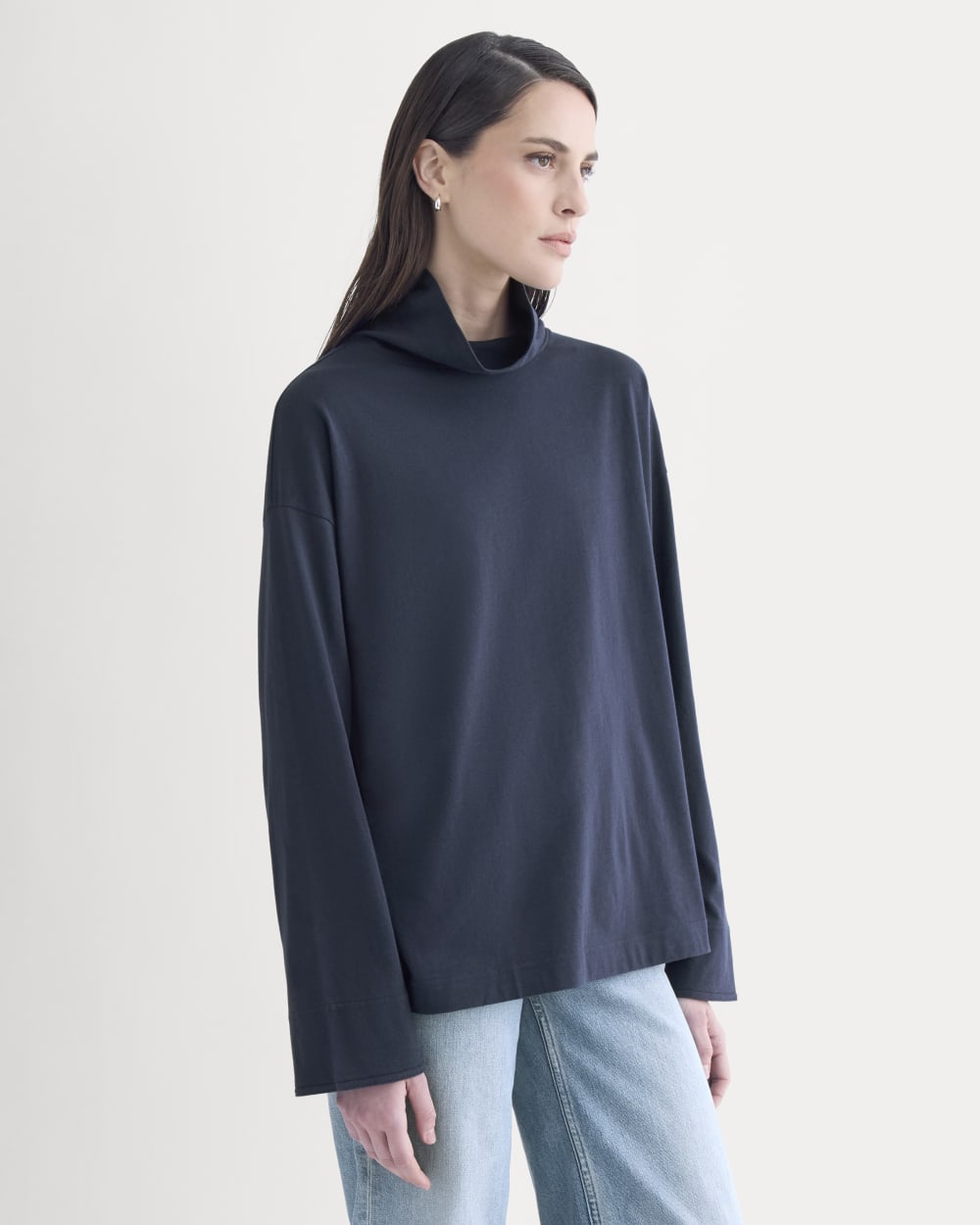 womens-slouchy-turtleneck-cotton-deep-navy | primary
