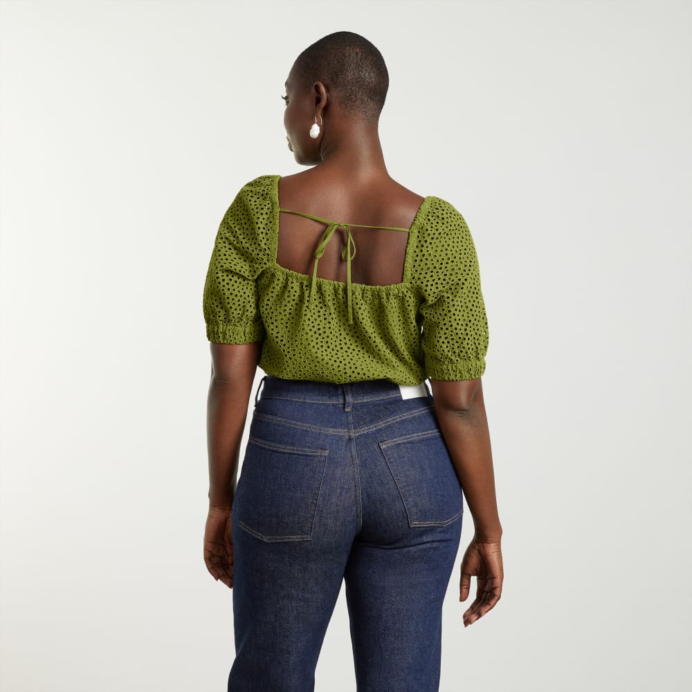 womens-eyelet-puff-sleeve-top-moss