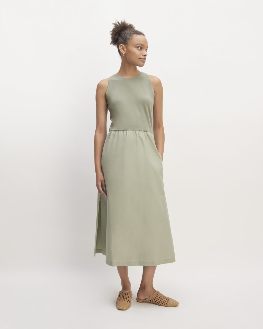 knee length dresses for ladies The Supima® High-Neck Riviera Dress