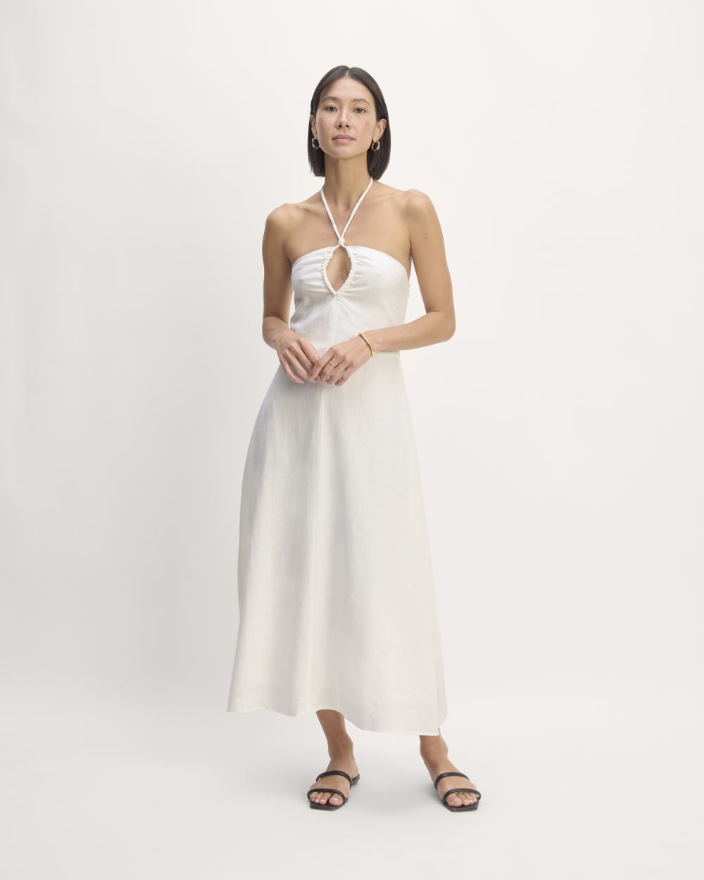 womens-linen-halter-neck-dress-white | primary