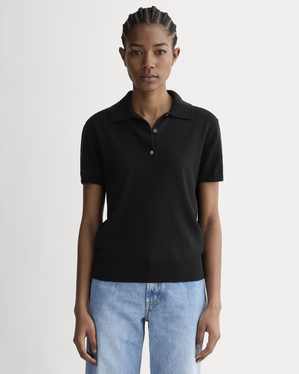The Polo in Cotton Cashmere | Black – Everlane