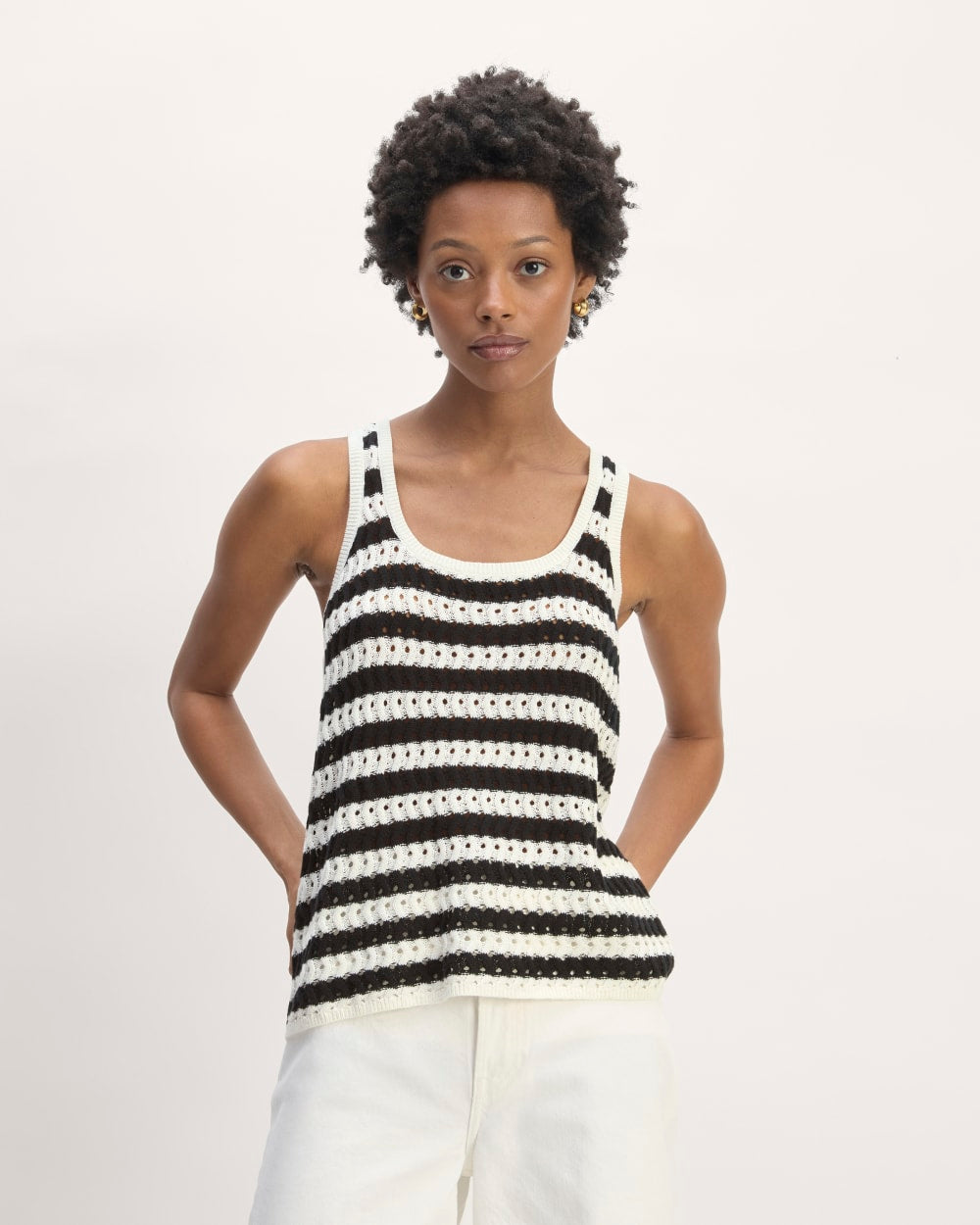 The Crochet Knit Tank | Bone / Black – Everlane