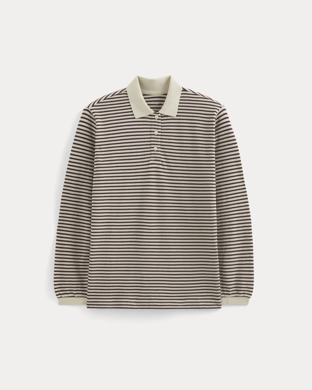 womens-oversized-pique-polo-beige-plum-stripe | alt