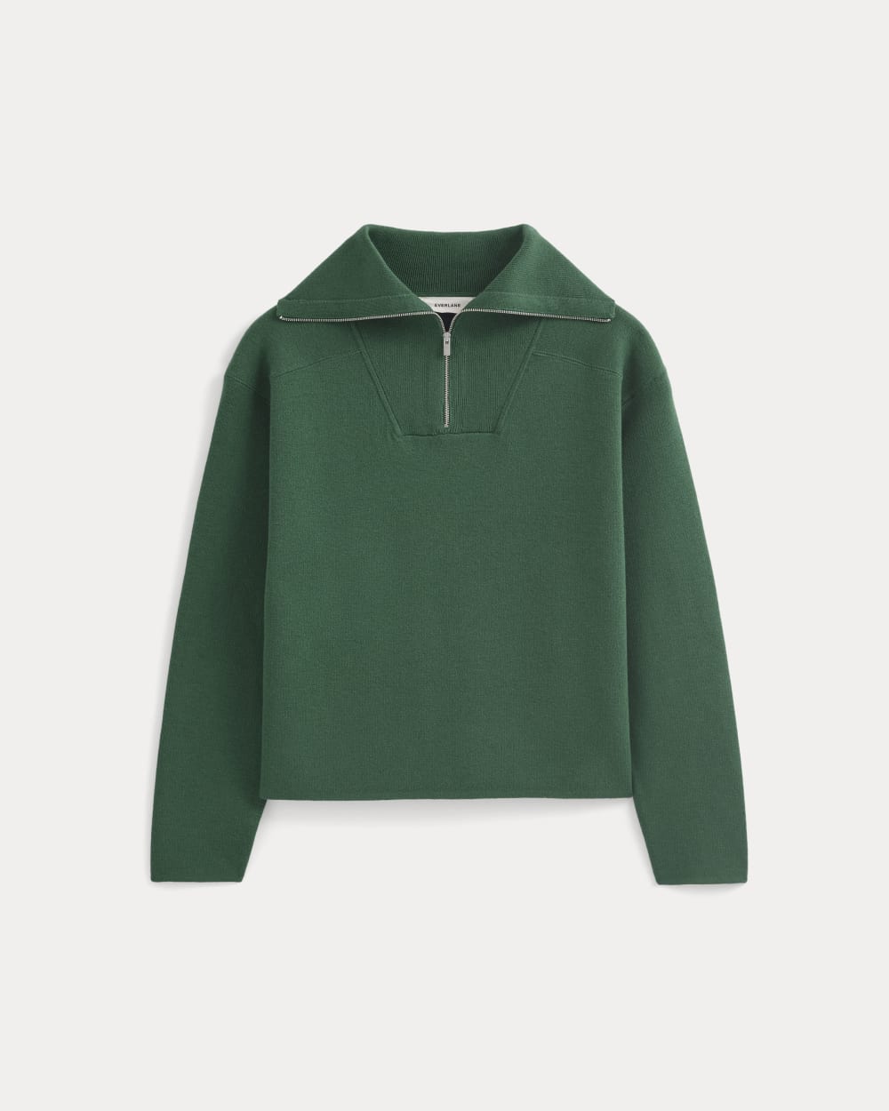 womens-double-knit-half-zip-cottonmerino-hunter-green-navy | alt