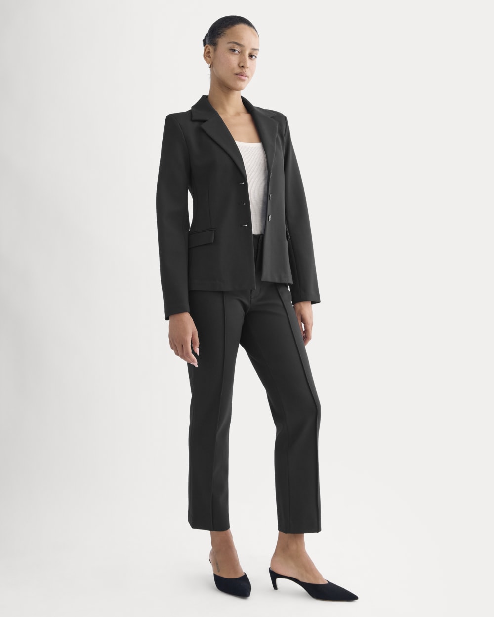 Everlane Slim Trouser, Ponte, Black, Size 00, Viscose Everlane Slim Trouser, Ponte, Black, Size 00, Viscose