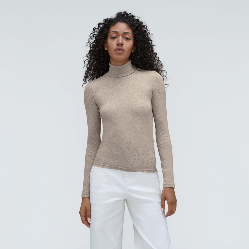 The Luxe Rib Turtleneck | Heathered Meringue – Everlane