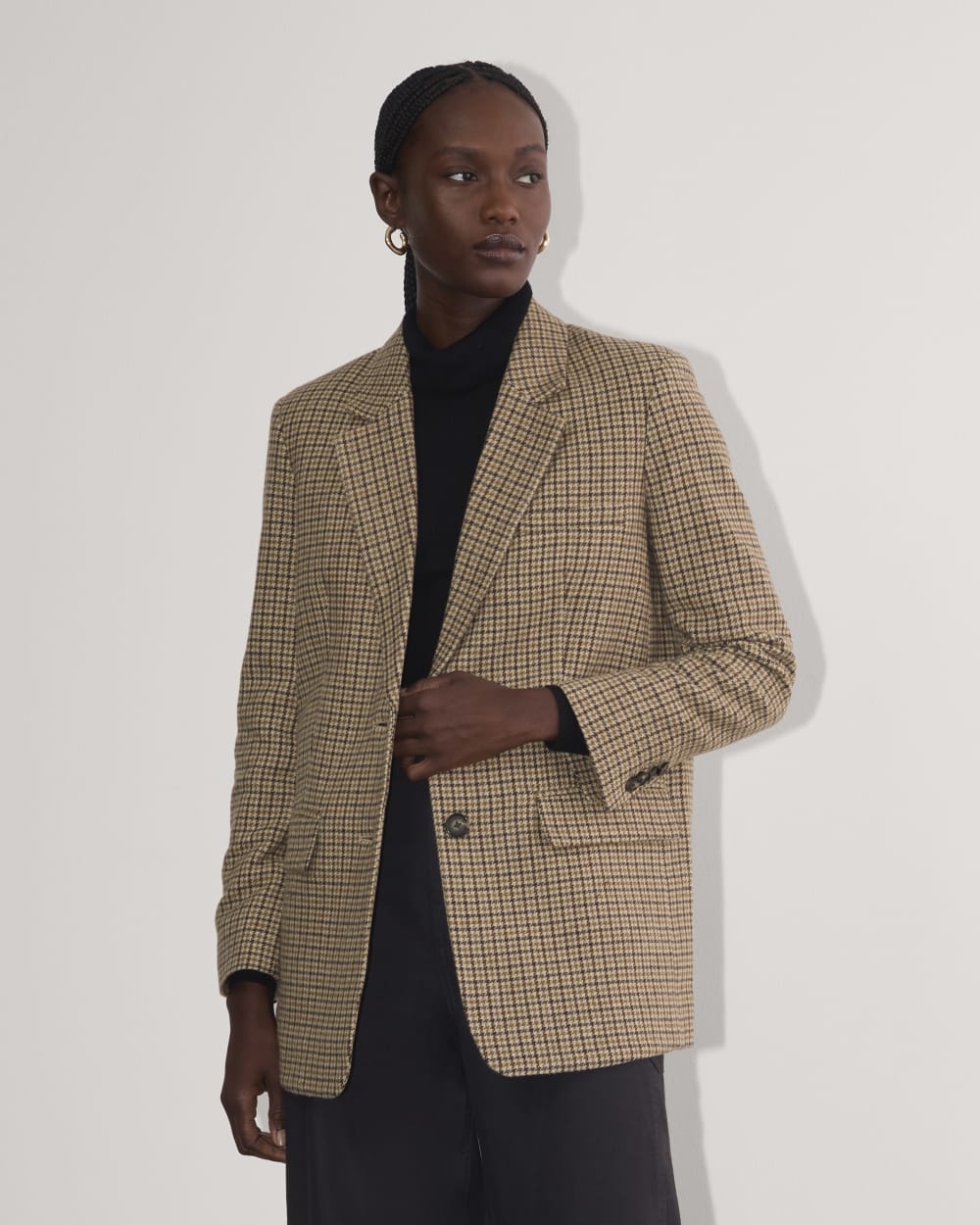 womens-wool-oversized-blazer-camel-houndstooth | primary