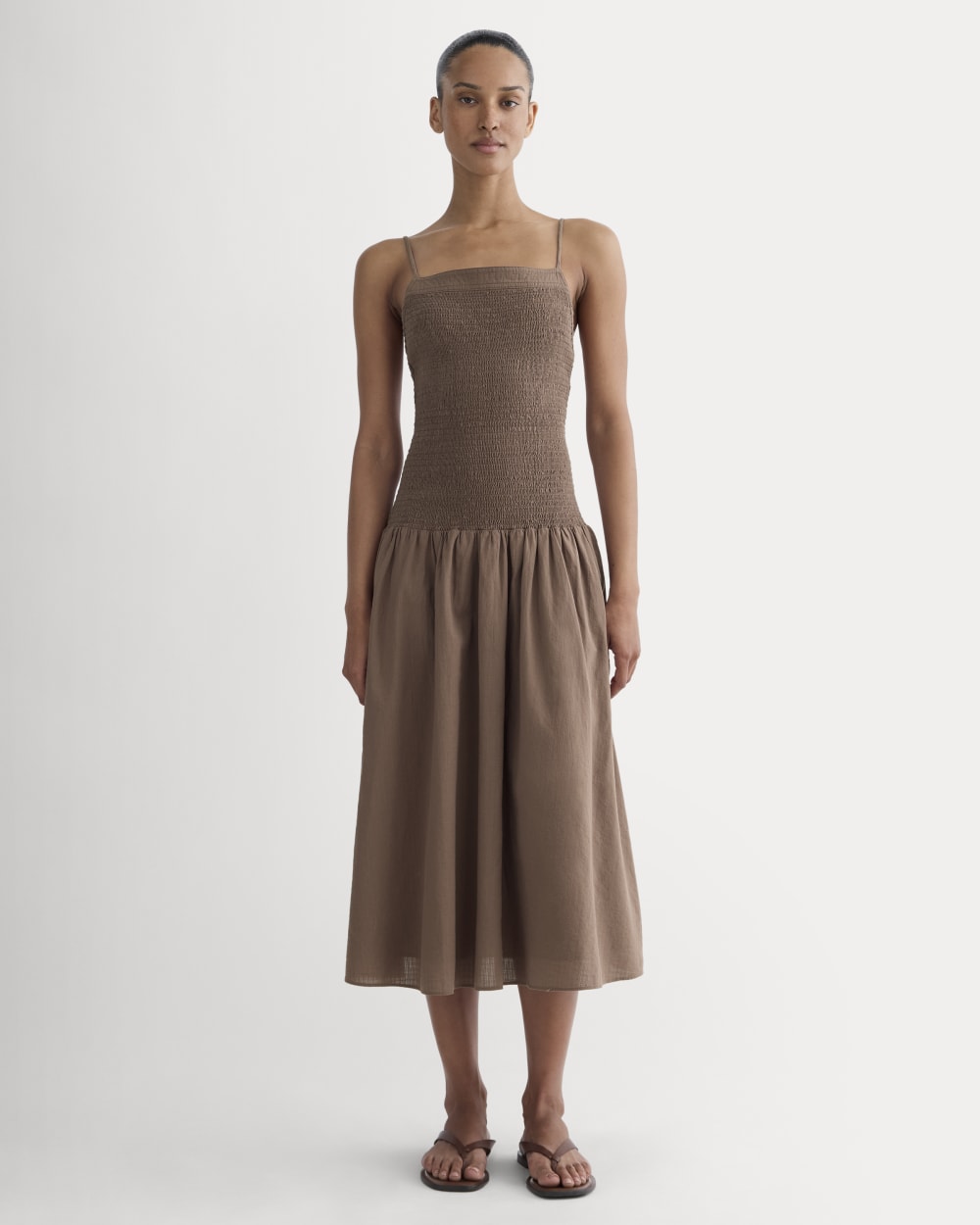 The Gauze Open-Back Dress | Mocha Everlane The Gauze Open-Back Dress | Mocha Everlane