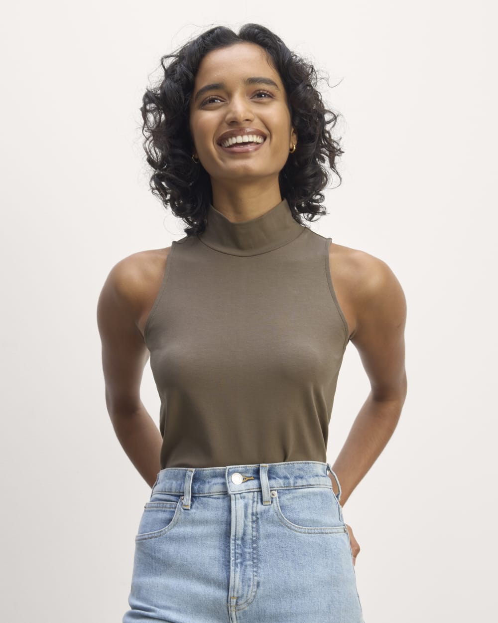 The Form Mock-Neck Tank | Taupe – Everlane
