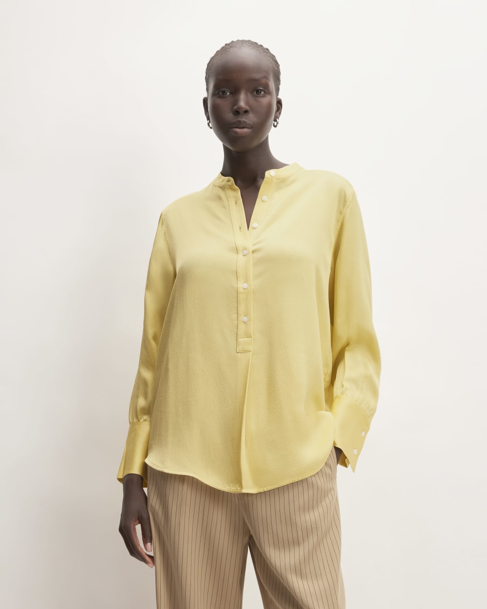 womens-hammered-satin-popover-shirt-raffia | primary
