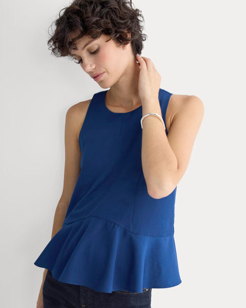 Sleeveless Peplum Top | Estate Blue – Everlane